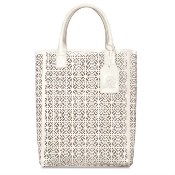 TORY BURCH White Perforated Tote